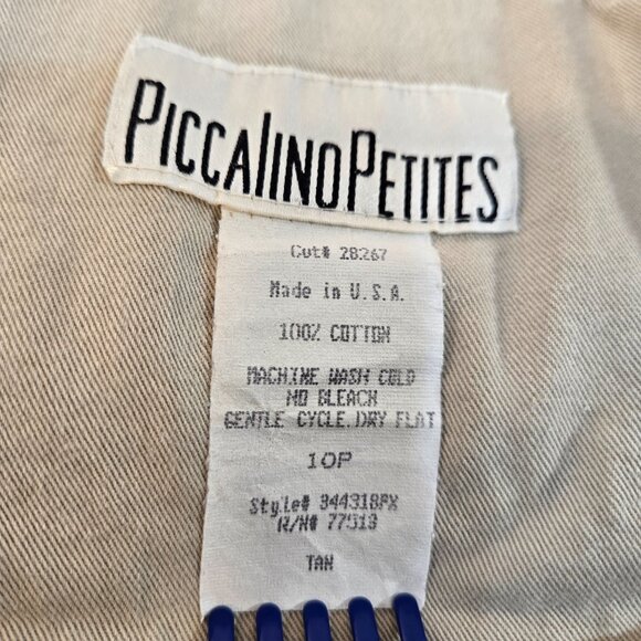 USA Vintage PICCALINO PETITES Modest TAN Floral-Aztec Long Overall Dress Size10P - Picture 9 of 16